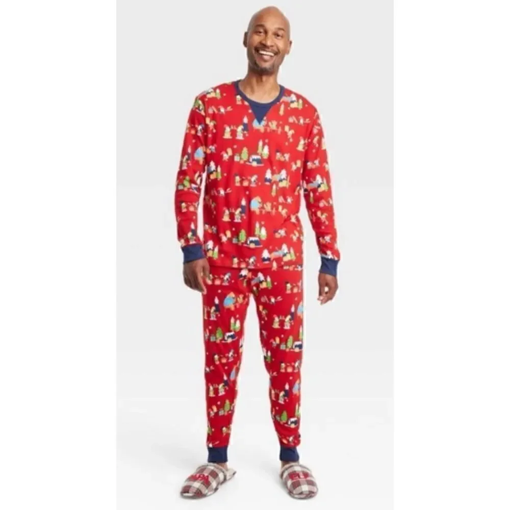 Wondershop Holiday Gnomes Print Matching Family Pajama Set Size L NWT